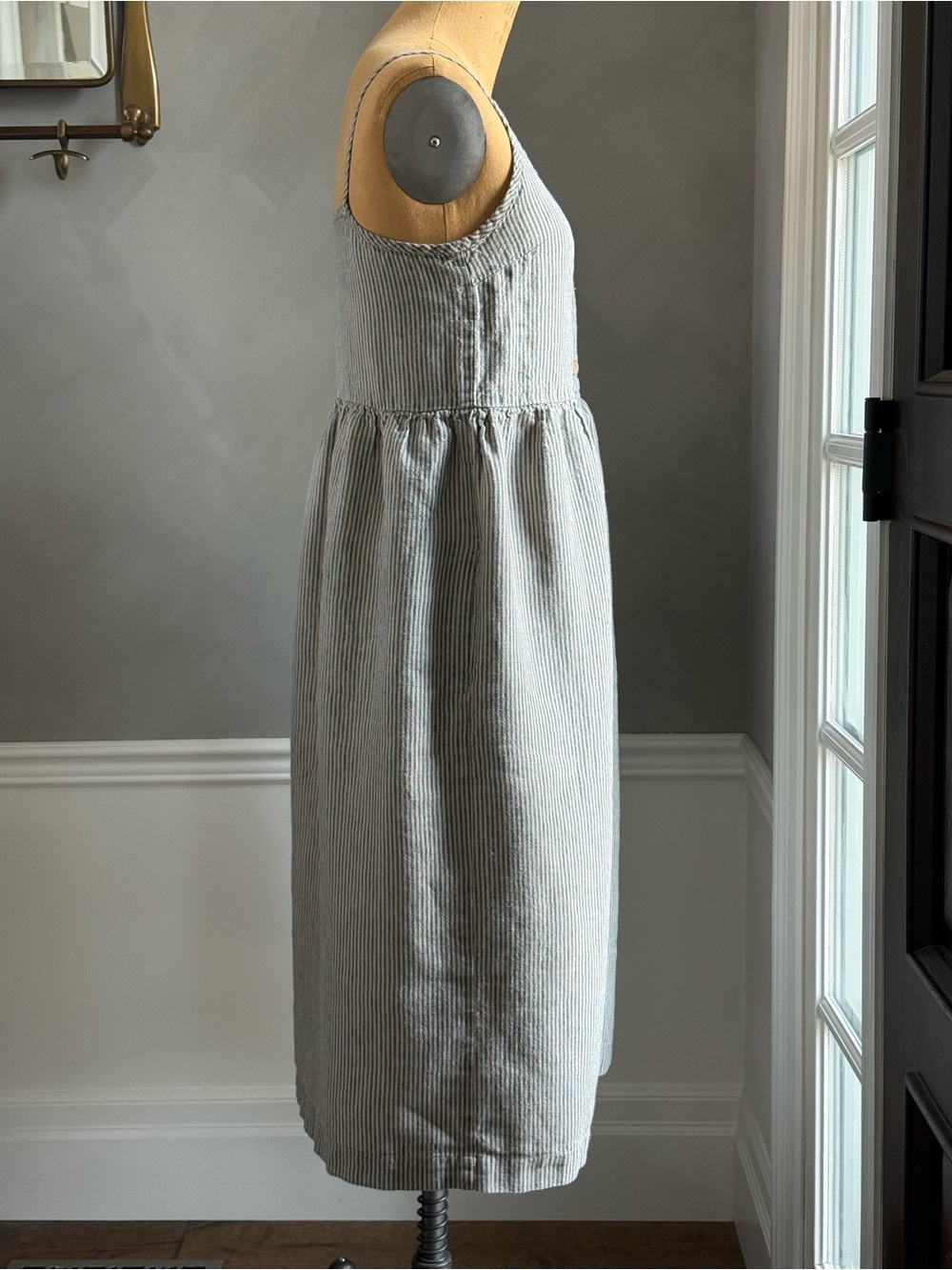 notPERFECTLINEN SARAH Dress Size S in Natural/Gray Stripes - Picture 4 of 11